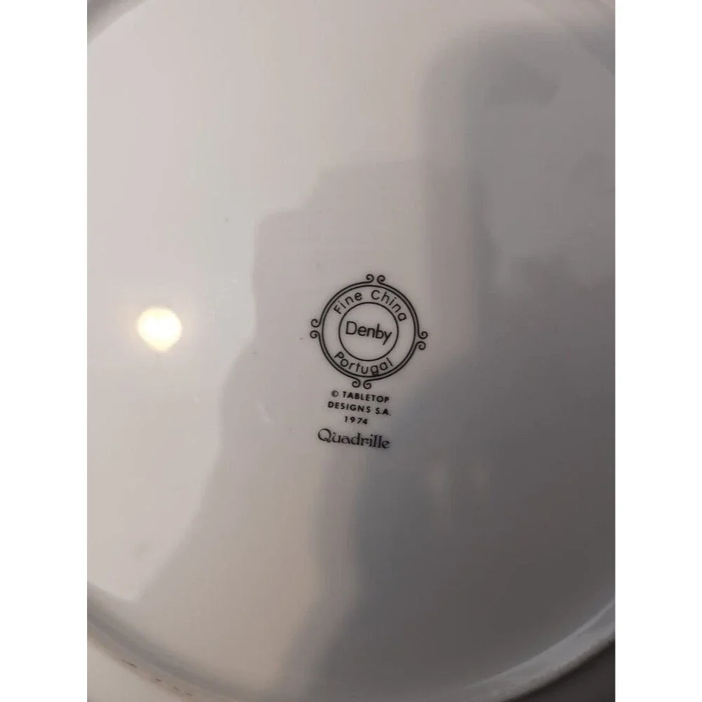 Set Of 2 Denby Quadrille Fine China Plates with Floral Design